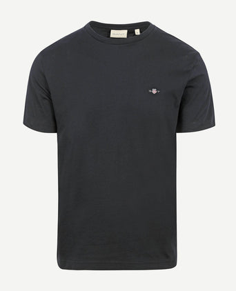 Gant t-shirt shield logo zwart | Regular-fit