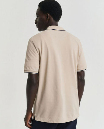 Gant tipping piqué poloshirt beige | Regular-fit