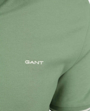 Gant tipping piqué poloshirt groen | Regular-fit