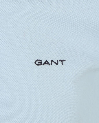 Gant tipping piqué poloshirt lichtblauw | Regular-fit