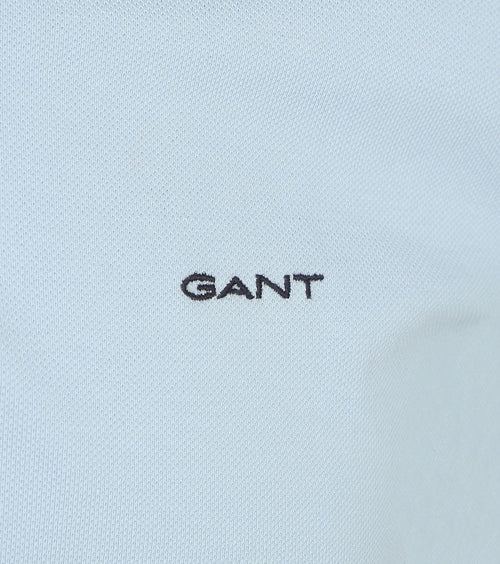Gant tipping piqué poloshirt lichtblauw | Regular-fit