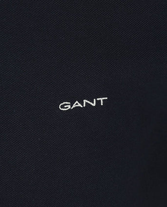 Gant tipping piqué poloshirt donkerblauw | Regular-fit