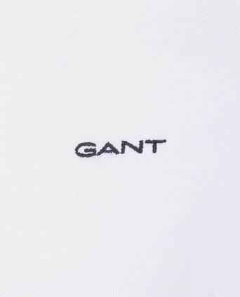 Gant tipping piqué poloshirt wit | Regular-fit