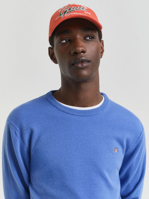 Gant pullover lamswol mid blauw | Regular-fit