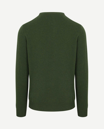 Pullover lamswol mosgroen