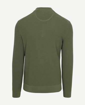 halve rits trui micro textured groen