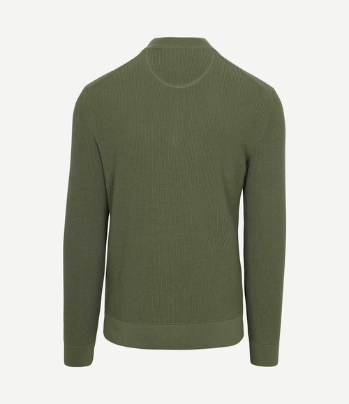 halve rits trui micro textured groen