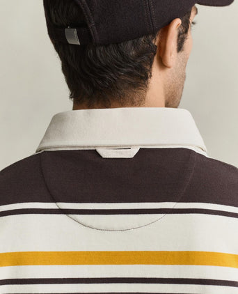 Rugger polo multi striped bruin geel