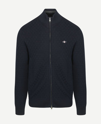 Gant vest texture donkerblauw | Regular-fit