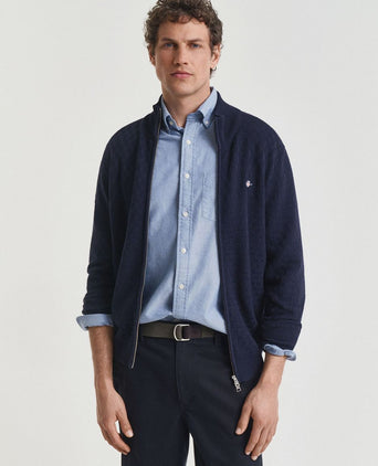 Gant vest texture donkerblauw | Regular-fit