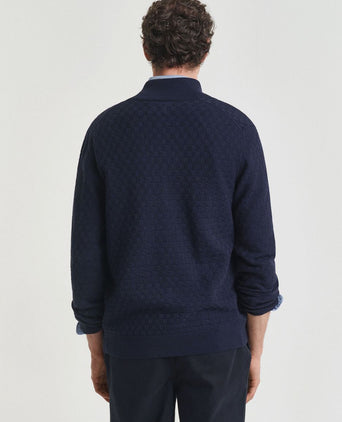 Gant vest texture donkerblauw | Regular-fit