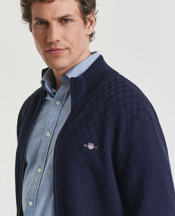 Gant vest texture donkerblauw | Regular-fit