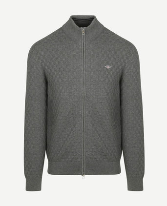 Gant vest texture grijs | Regular-fit