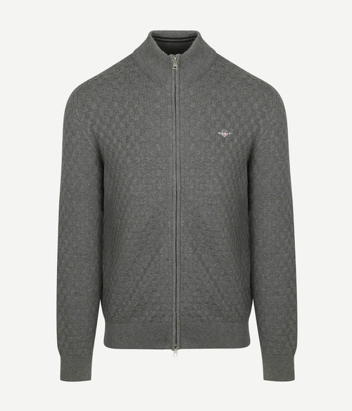 Gant vest texture grijs | Regular-fit