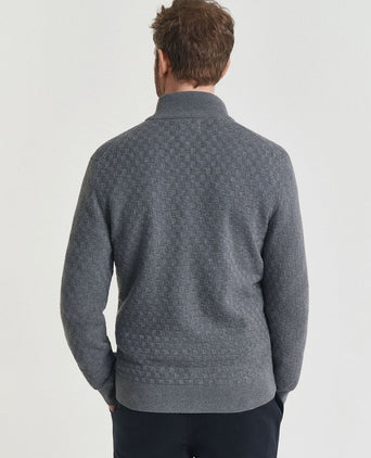 Gant vest texture grijs | Regular-fit