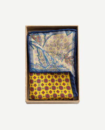Pochet reversible bloem en geel