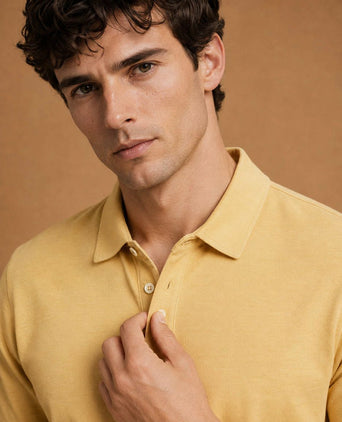 The James poloshirt geel