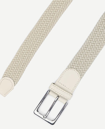 Gevlochten riem beige