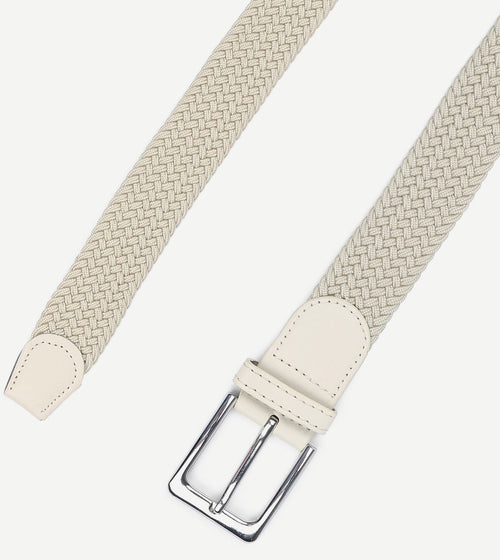 Gevlochten riem beige