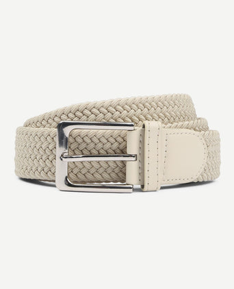 Gevlochten riem beige