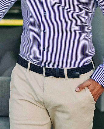 Geweven riem donkerblauw