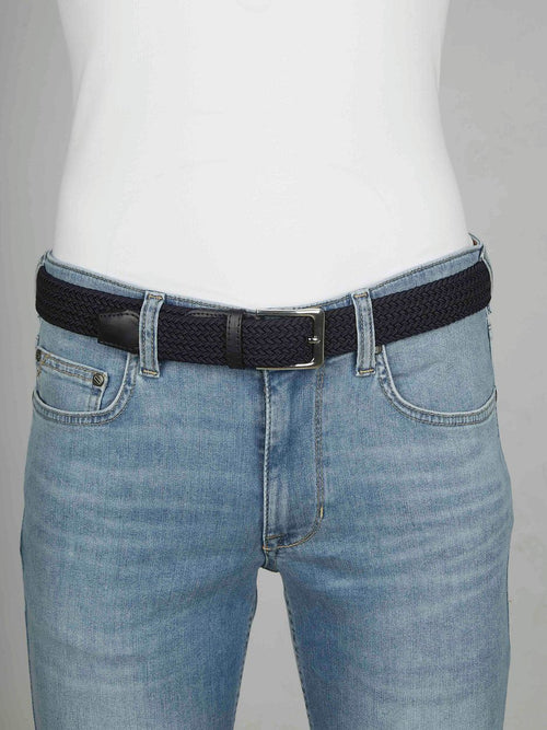 Geweven riem donkerblauw