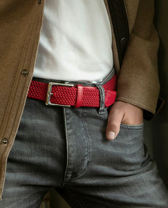 Geweven riem rood