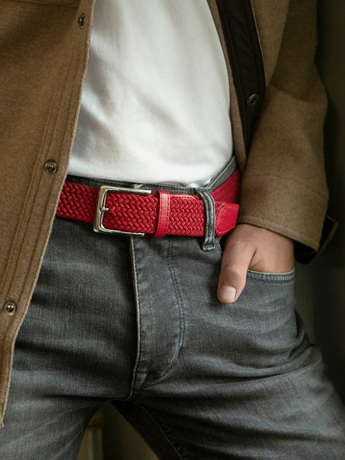 Geweven riem rood