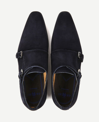 Amalfi schoen monk strap donkerblauw