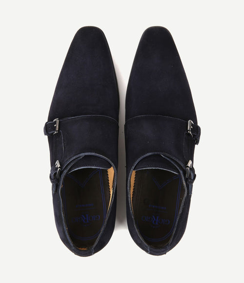 Amalfi schoen monk strap donkerblauw
