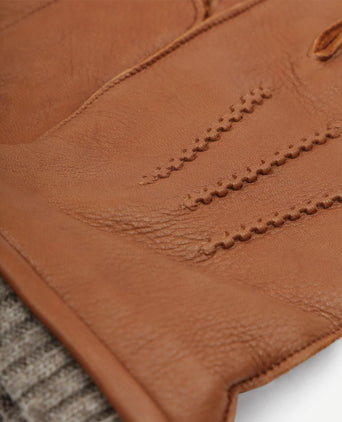 Handschoen leer camel