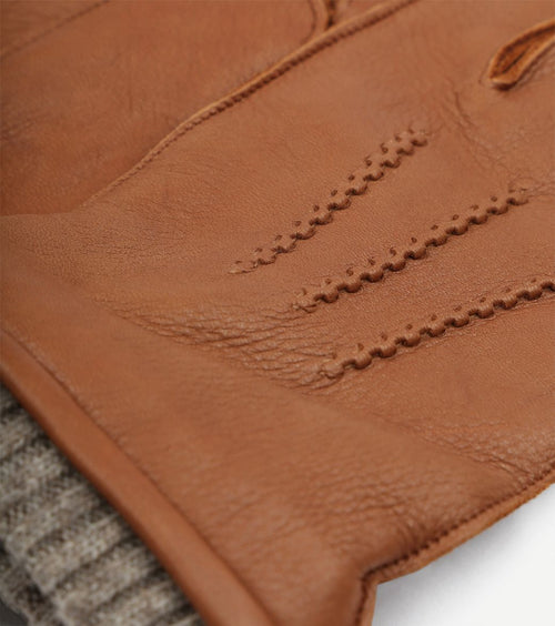 Handschoen leer camel