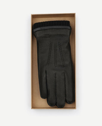 Suitable handschoen leer zwart