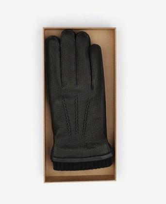 Handschoen leer zwart