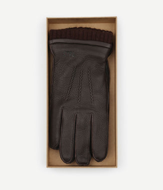 Handschoen leer bruin Handschoen leer bruin