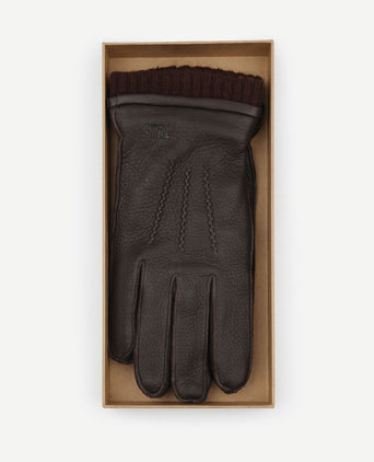 Suitable handschoen leer bruin