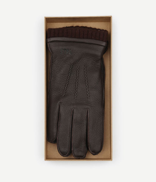 Suitable handschoen leer bruin