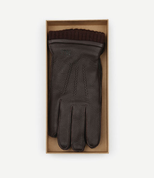 Handschoen leer bruin