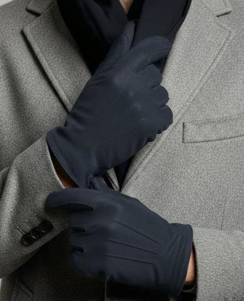 Suede handschoen donkerblauw