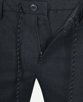 Broek jump flanel herringbone donkerblauw