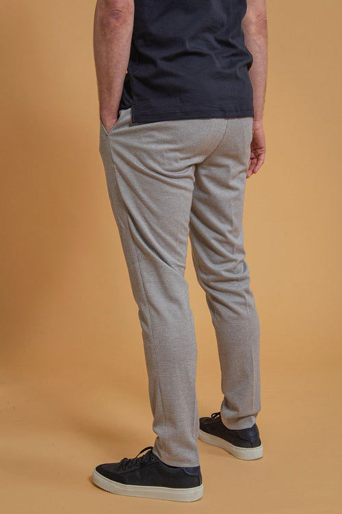Pantalon jersey pied de poule grijs