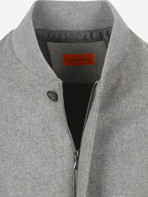 Suitable bomberjas flanel grijs | Regular-fit