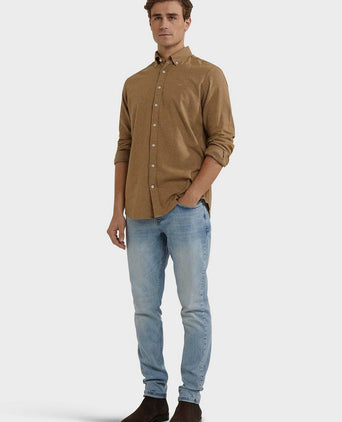 McGregor overhemd flanel melange camel | Regular-fit