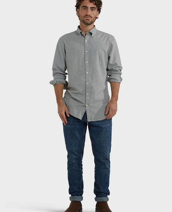 Overhemd flanel melange grijs
