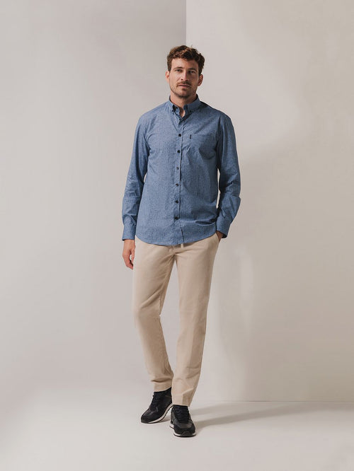 State of Art overhemd print blauw | Regular-fit