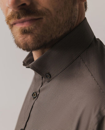 State of Art overhemd print bruin | Regular-fit