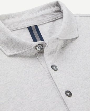 Longsleeve polo grijs melange