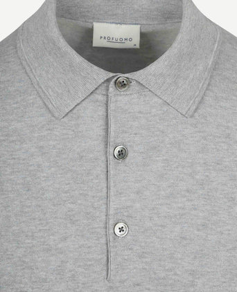 Knitted poloshirt grijs