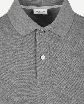 Piqué poloshirt melange grijs