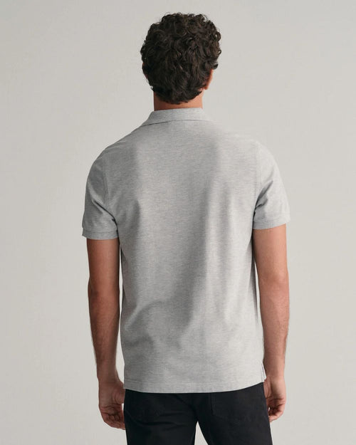 Shield piqué poloshirt grijs